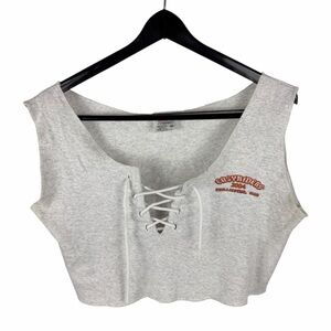 Vintage 2004 Women’s Easyriders Cropped Grey Biker Motorcycle Shirt Size M